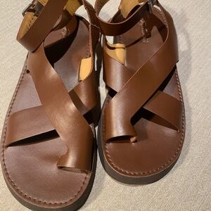 Madewell The Natasha Flatform Sandal, Dark Brown
